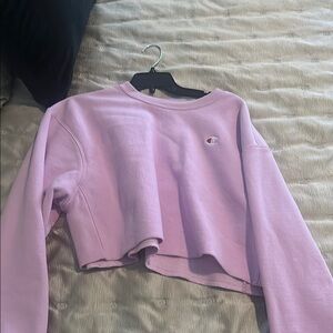Champion Purple Cropped Boxy Hoodie